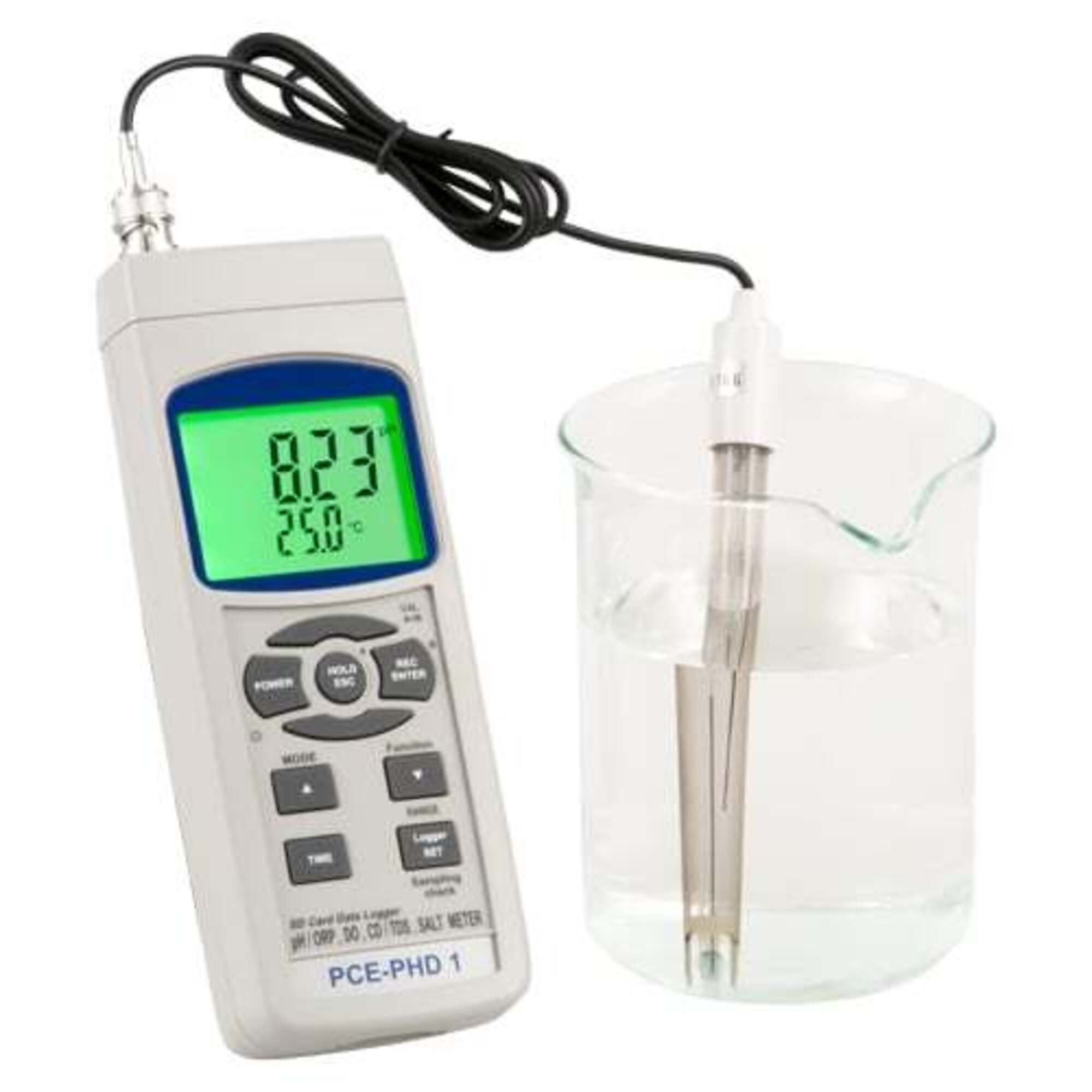 PCE Water Quality Data Logger — pH, Conductivity, Salt, Oxygen, Temperature, Model# PCE-PHD 1